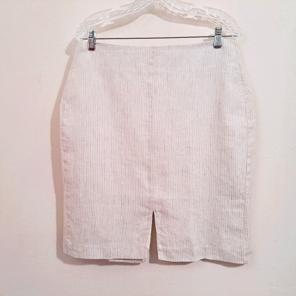 Banana Republic Women's Pencil Skirt Stripes White/Gray size 8 NWT